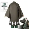 Cosplay Cosplay Anime Bleach Urahara Kisuke Kostüm Halloween Mantel Grün Futter Hosen Karneval Party Outfits Anzug Prop Streifen Hut Clogs