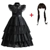 Robes filles mercredi Costume fille anniversaire princesse Costume noir fantaisie Halloween carnaval mercredi jeu de rôle pour enfants Costume 231013