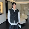 Herrenwesten Männer Plaid Tweed Weste V-Ausschnitt Ärmellos Knopfdekoration Herren Designerkleidung Streetwear Koreanische Stilvolle Freizeitwesten