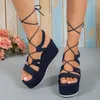 Dress Shoes Women's Sandals 2023 Summer Fashion Roman Cross Straps Casual Sandalias Mujer Platform Comfortable Non-slip Party