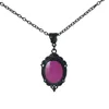 Chaînes Vampire Rouge / Violet Quartz Charm Collier Gothique Ovale Pendentif Pour Femmes Halloween Bijoux Ami Cadeaux