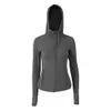 Femmes Yoga manches longues définir sweat à capuche veste couleur unie nu sport façonnage taille serré Fitness ample Jogging vêtements de sport Women's Jackets