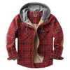 Chemises décontractées pour hommes Plaid Lâche Euro Taille Streetwear Manteau Chaud Automne Hiver Mâle Vêtements Boutons Sweats à capuche