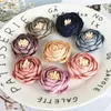 Fleurs décoratives 5 pièces/lot 3.5cm, tissu fait à la main, Simulation de fleur de Rose en Satin pour robe de mariée, chapeaux, décoration, accessoires de cheveux DIY