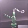 Rökande rör Est Mini Glass Oil Burner Bong Color Thick Pyrex Recycler Dab Rig Water 10mm Ashcatcher With Bowls Drop Delivery Home Dhtio