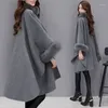 Trench da donna Donna Frangivento di qualità superiore Autunno / inverno Cuciture in lana Tinta unita Sciolto Moda Donna Goccia LYY991