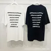 2023SS Fashion Brand Vetements T-shirts VTM Svartvitt slogan skum Tryckt brev T-shirt för män Casual Shoulder T-shirt Men toppar hiphop