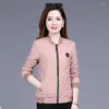 Women's Jackets 2023 Autumn Thin Coat V-neck Quilted Jacket Middle Aged Women Cross Over Warm Female