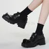 Robe chaussures uniforme petit cuir femme britannique fille japonaise sauvage noir rétro Mary Jane Lolita plate-forme basse Hee