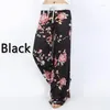 Women's Pants 2023 Fashion Women Casual Loose Stretch Printing Long Wide Leg Yoga Drawstring Lounge Pajama