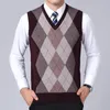 Männer Westen 2023 Fasion Marke Pullover Für Herren Pullover Plaid Slim Fit Jumper Knitred Weste Herbst Stil Casual Männer clotes