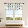 Cortina de planta em vaso com flor de cacto, cortina curta transparente de tule para cozinha, quarto, decoração de casa, cortinas pequenas de voile