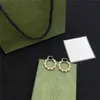Nyaste designer Pearl Circle örhängen Charm Women Double Letter Eardrop Girl Pendant Studs For Party Date Gift208g