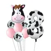 Decorazione per feste 8 pezzi palloncini rosa con stampa mucca occidentale con numero di lamina da 40 pollici 1-9 per ragazze compleanno cowboy tema fattoria per bambini