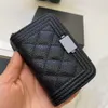 Portamonete scozzese per donna Portafoglio di design in pelle di lusso con cerniera Portamonete in vera pelle di caviale Borse porta passaporto per carte di credito