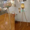 Floor Lamps Handmade Bamboo Tripod Led Floor Lamps Scandinavian Original Wood Living Room Standing Lamp Bedroom Bedside Lights Home Decor Q231016