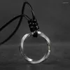 Hanger Kettingen Mode Cirkel Driehoek Mobius Strip Ketting Lederen Touw Ketting Geometrie Voor Mannen Vrouwen Hip Hop Sieraden