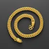 Hip hop kalın zinciri 18k sarı altın dolu serin erkek kolye ağır zincir hediye tıknaz takı 60cm long277z