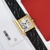 Top AAA U1 Mulheres Relógios de moldura de diamante de alta qualidade Hot New Tank Series Top Fashion Casual Couro Real Quartz Montres De Ultra Thin Lady Gold Relógios de pulso T406