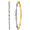 Hoopörhängen 1/4 CT Diamond Women's In Yellow Gold Over Sterling Silver (I-J I2-I3)