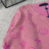 Kvinnors tröja brev tryck cardigan casual designer rosa stickkläder moderock