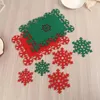 Tapetes de mesa de Natal Placemats Decoração Festiva Floco de Neve 10 Protetores Anti-escaldantes para o ano