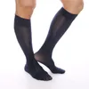 Calcetines para hombre, medias finas brillantes de hielo, transpirables, elásticas hasta la rodilla, medias largas hasta la rodilla, pantimedias transparentes