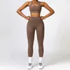 Ensembles actifs ensemble de gymnastique femmes Push Up tenue de Sport pour vêtements pour femmes Lycra Sport soutien-gorge Leggings deux pièces vêtements violet