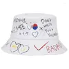 Chapeaux à large bord Casual Summer Panama Fashion Cap Bucket Hip Hop Hat Fisherman Lettre Graffiti Style pour un usage quotidien