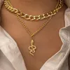 Chokers JIOROMY Vintage Multi-layer Gold Color Chain Choker Necklace For Women R Fashion Snake Pendant Chunky Necklaces Jewelery2758