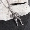 Pendentif Colliers Acier inoxydable Muscle Man Bodybuilding Collier pour hommes Femmes Gym Sports Bijoux Accessoires