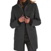 Damen Wollmischungen Herbst Winter Damen Mantel Vintage Solid Button Stehkragen Wollmantel Mode Damen Casual Dicke Jacke 231016