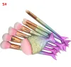 8st Makeup Brushes Set sjöjungfruformad Foundation Powder Eyeshadow Blusher Contour Brush Kit Tool ZZ