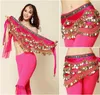 Stage Wear Belly Dance Style Waist Chain Gold Coin Triangle Cover Hip Scarf Oriental