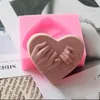 Bakning Mögel Cookie Press rostfritt stålälskare 'kärlekshand dras sockerrör silikon kakan dekorativ alla hjärtans juluppsättning