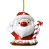 Acryl Parm Choink Tree Dekoracja Pendant 8 cm Santa Snowman Wiselds wiszący ornament