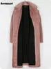Женская зимняя одежда из искусственного меха нерадзурри, длинное, толстое, теплое, мягкое цветное, пушистое, пальто с кроликом рекс, большого размера, с лацканами 4xl 5xl 231016