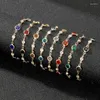 Braccialetti con ciondoli Bracciale a catena in cristallo con strass rotondo per donne Ragazze Moda femminile Amicizia Festa di nozze Regalo di gioielli da polso da viaggio