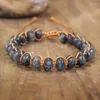 Charm Bracelets Black Labradorite Braided Bracelet For Men Women Natural Stone Strand String Wrap Friendship