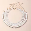 Cadenas elegante collar de perlas de imitación redondas para mujeres temperamento joyería de mujer regalo de cumpleaños mamá señora mayor