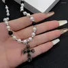 Anhänger Halsketten Trendy Perle Kreuz Halskette Hip Hop Retro Männer Frauen Religiöse Schmuck Jungen Mädchen Jahrestag Party Geburtstag Geschenke