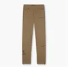 Pantalons pour hommes Représentant de la jeunesse Logo tridimensionnel Slogan Vêtements de travail brodés Fermeture à glissière américaine et féminine