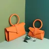 Small Leather Handbag Brand Luxury Ring Top Handle Women Cow Crossbody Bag Candy Cowhide äkta midja Sommaren 2019