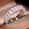 Heiße Modemarke Designer-Bandringe für Frauen Silber glänzender Kristallring Party-Hochzeitsschmuck mit glitzerndem Diamantstein