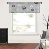 Cortina cão preto cinza curto transparente janela tule cortinas para cozinha quarto decoração de casa pequena voile