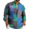 Chemises décontractées pour hommes Chemise boutonnée à manches longues Design rétro élégant Bouton classique pour le printemps Automne Accessoires masculins polyvalents