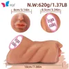 sex massagerDouble headed mouth vagina and anus three cross name device with tongue masturbator brown inverted mold airplane cup adult product