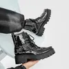 Модельные туфли Черные туфли-броги Мужские классические оксфорды на платформе Классические туфли Мужская обувь из лакированной кожи в стиле ретро Туфли для вечеринок с низкой лодыжкой 231016