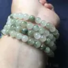Natural Jade Armband fina smycken Jadeite Floating Green Flower 108 Bead Jades Armband