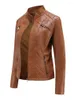 Veste en cuir pour femmes 2023 automne hiver fausse veste femmes mode moto Biker manteau dames vestes à glissière 3XL surdimensionné vêtements d'extérieur décontractés